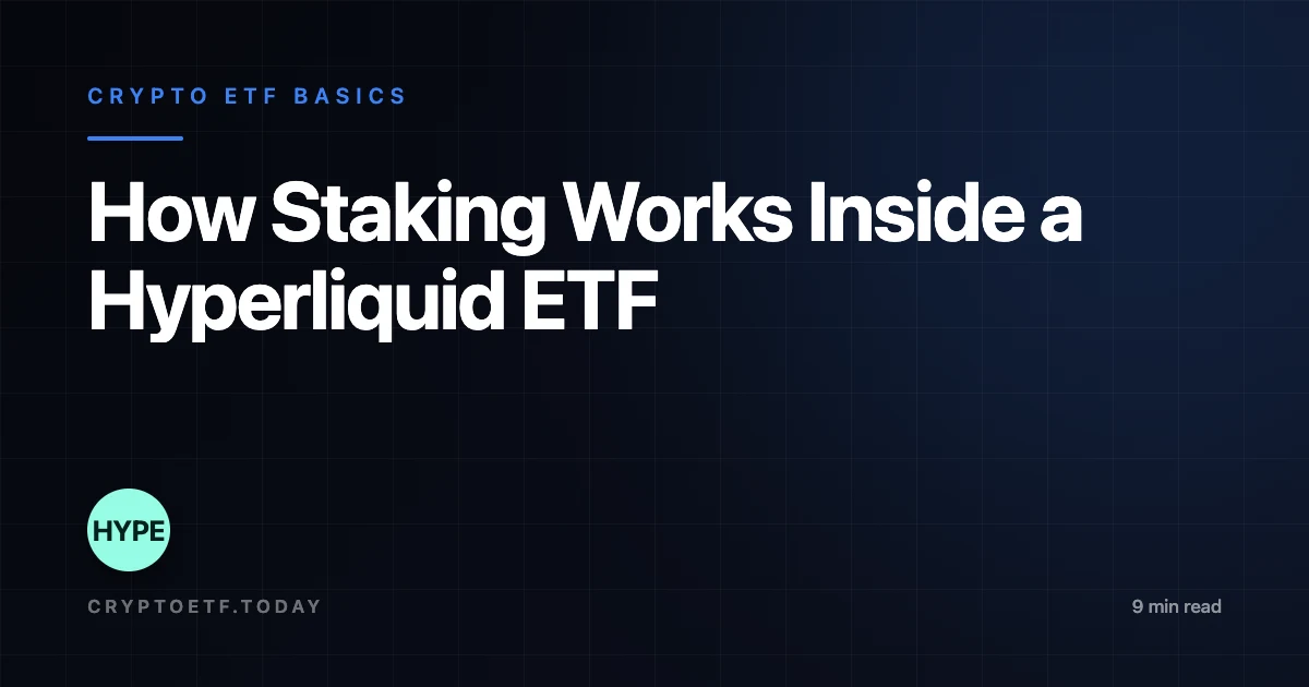 How Staking Works Inside a Hyperliquid ETF