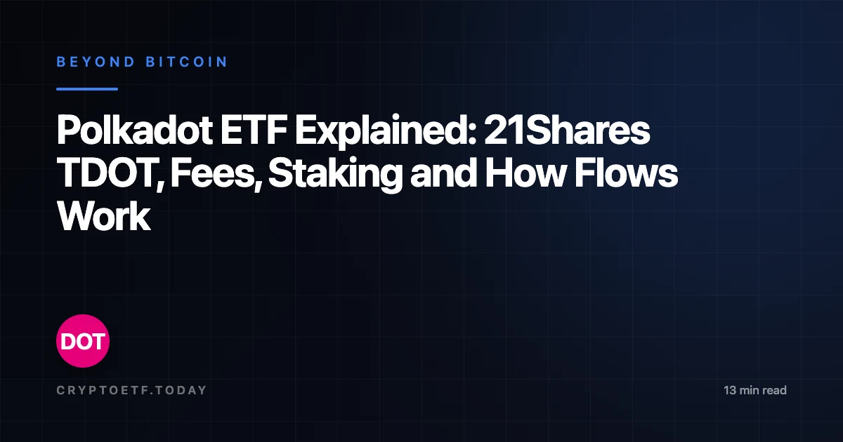 Polkadot ETF Explained: 21Shares TDOT, Fees, Staking and How Flows Work